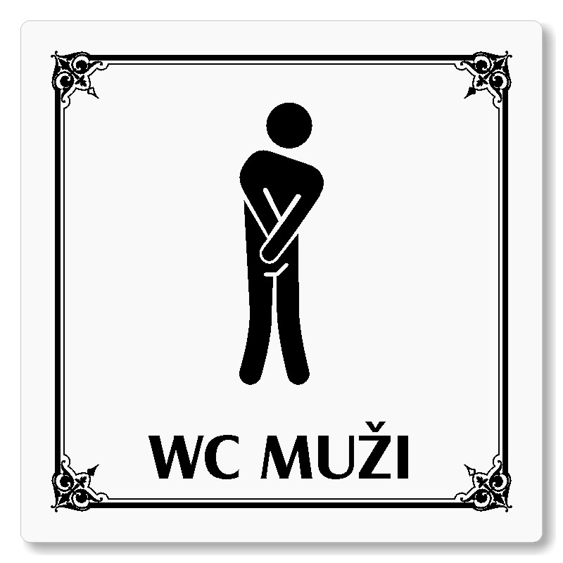 WC muži, 118x118mm, bílá, Nebraska